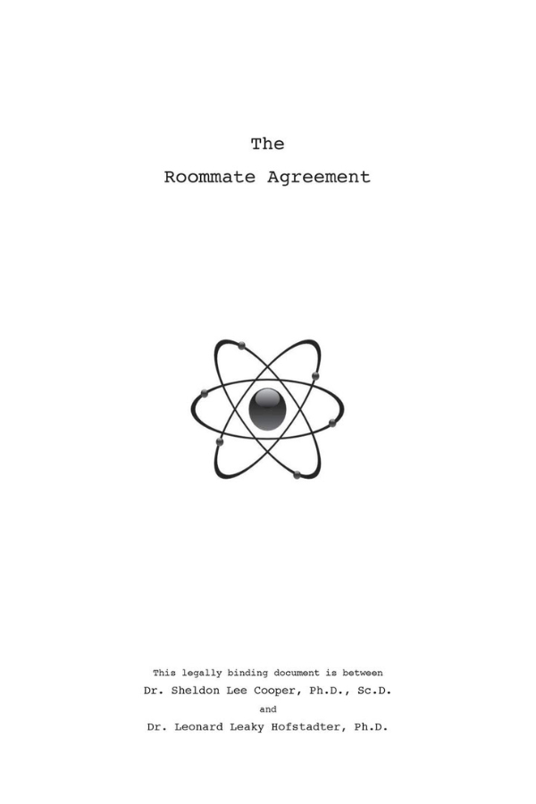 Sheldon's Roommate Agreement: Inspired by The Big Bang Theory